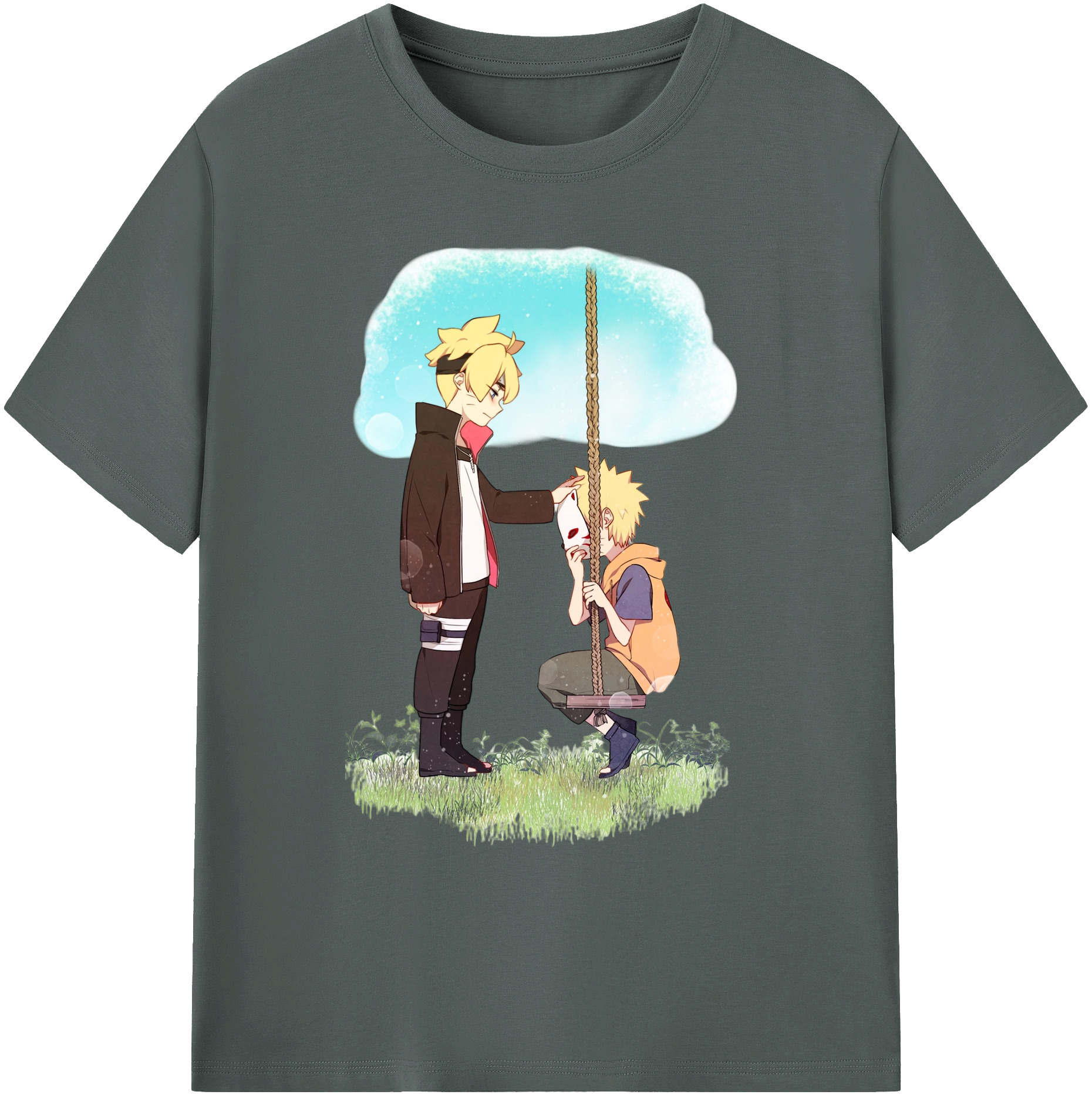 （画像用） NARUTO -ナルト- うずまき ボルト Uzumaki Boruto 綿100％ メンズ半袖Tシャツ｜肌触りやわらか＆通気性